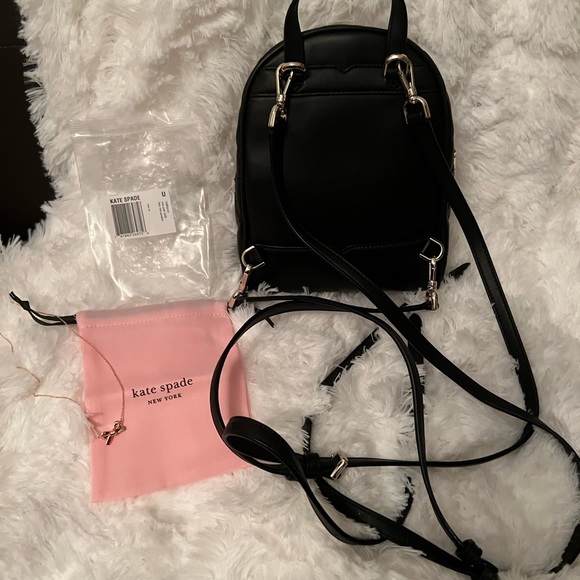 Kate Spade Convertible Backpack & Bow Tie necklace- perfect condition. - Picture 2 of 8